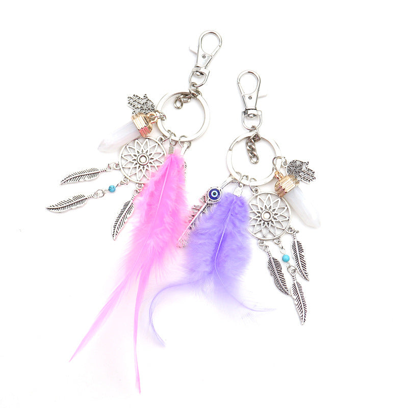 Wholesale Dream Catcher Feather Tassel Metal Keychain